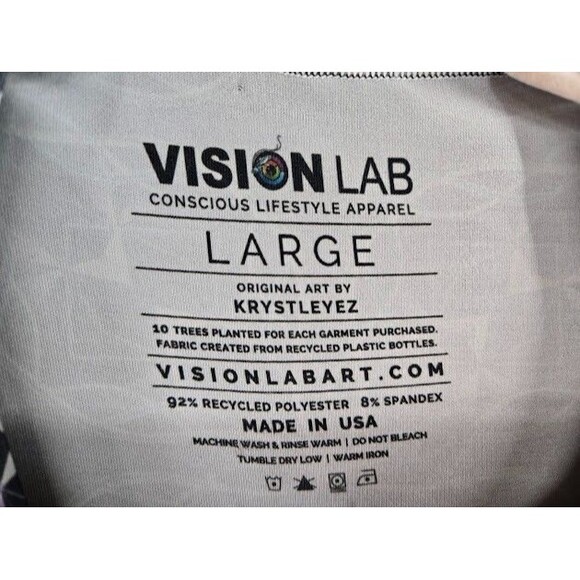 Vision Lab Shirt Art Tee Mens Large STRETCH AOP Krystleyez Psychedelic VERY RARE - Picture 3 of 4